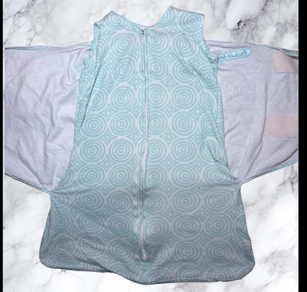HALO SleepSack Swaddle NB Newborn Blue Wearable Blanket‎ 0-3M Velcro Wrap